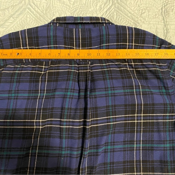 Men's NEW Real Work Wear Flannel Blue Plaid Shirt Fits like M Labeled S NWOT - Picture 5 of 7